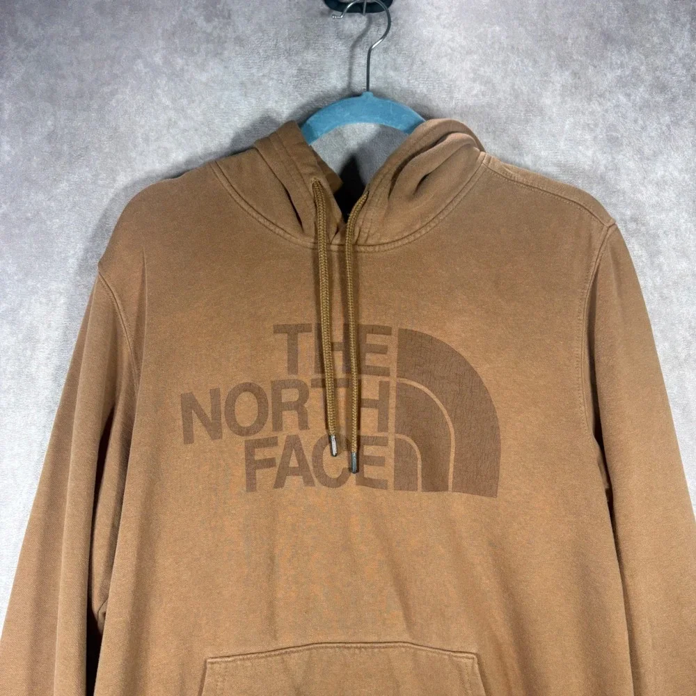 The North Face Hoodie Mens Medium Brown Half Dome Logo Pullover Fleece Outdoors